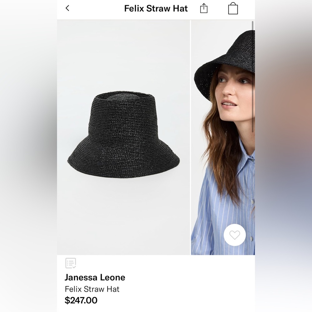Janessa Leone Black Felix Straw Hat